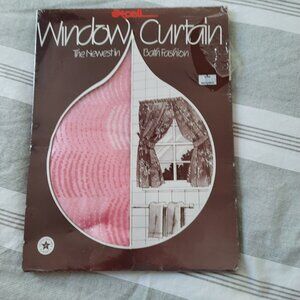 Ex-Cell Plastic Bathroom Window Curtain Vintage MCM 68Wx45L Echo Pink 42-526-09